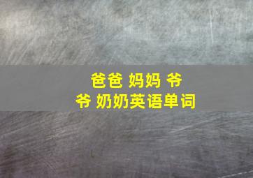 爸爸 妈妈 爷爷 奶奶英语单词